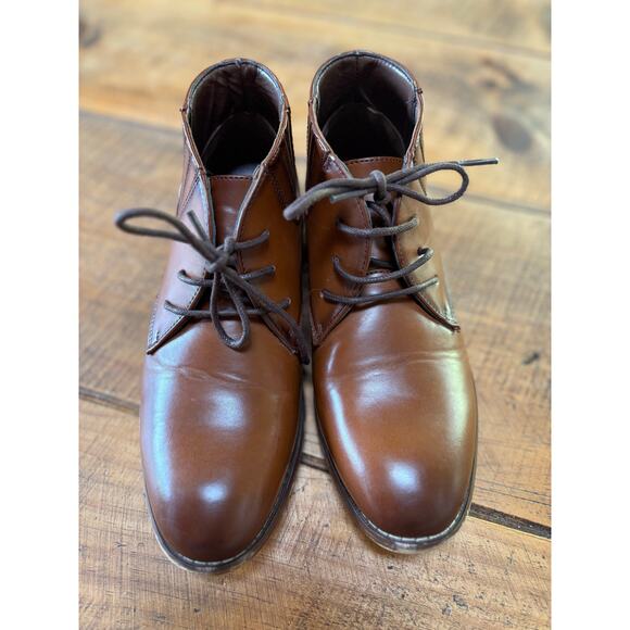 Kids Stacey Adams Brown Maxwell Plain Toe Chukka Boot Dress Shoe Size 2 - Picture 5 of 10